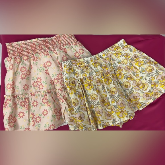 5T Girls Floral Boho Skirt & Skort Set Pull On Elastic Waist Layered Outer NWOT - Picture 1 of 7